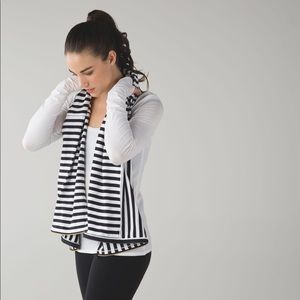 Lululemon Black and White Stripe Vinyasa Scarf